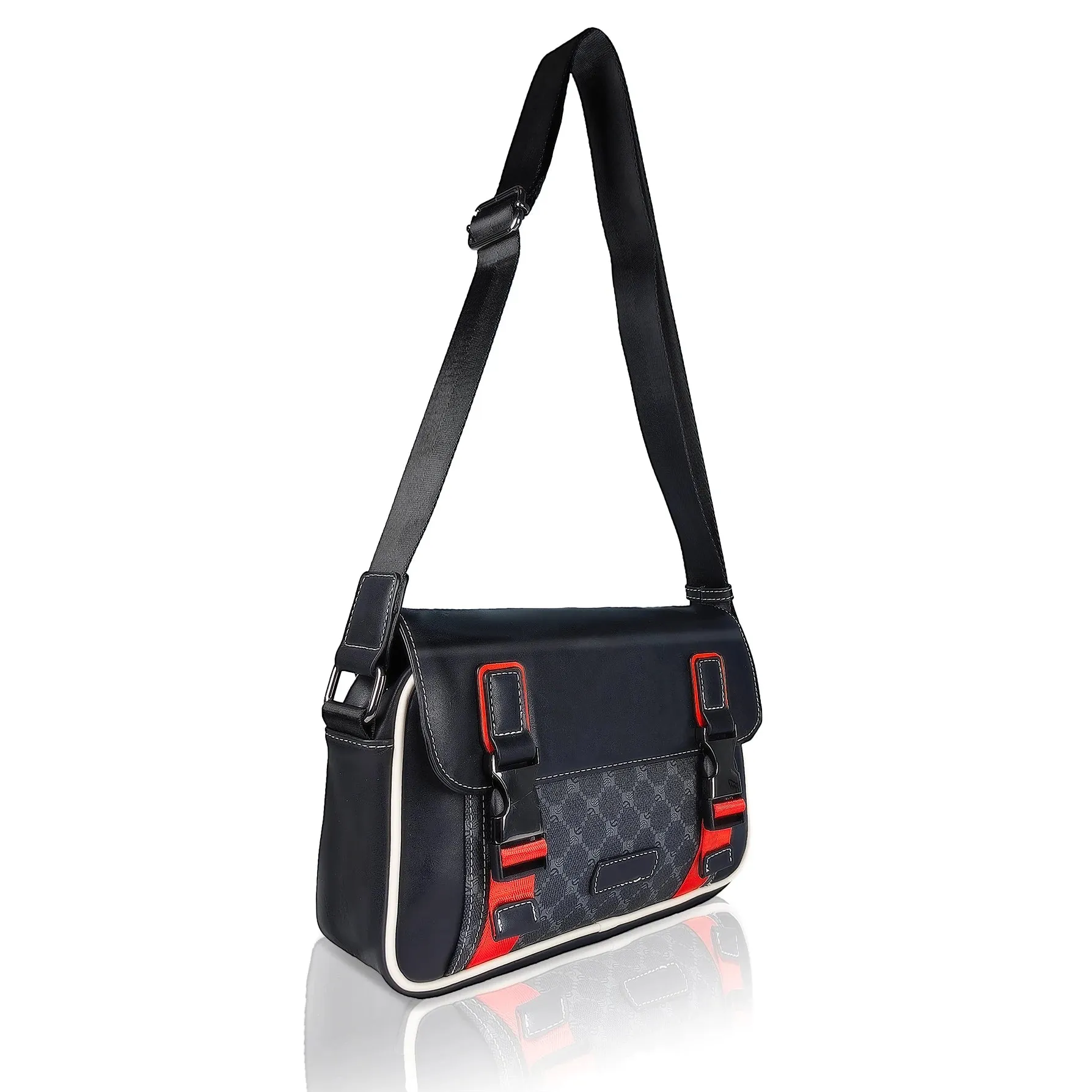Luxury Leather Crossbody Messenger Handbag for Men Casual Fashion Sling Satchel Shoulder Bags