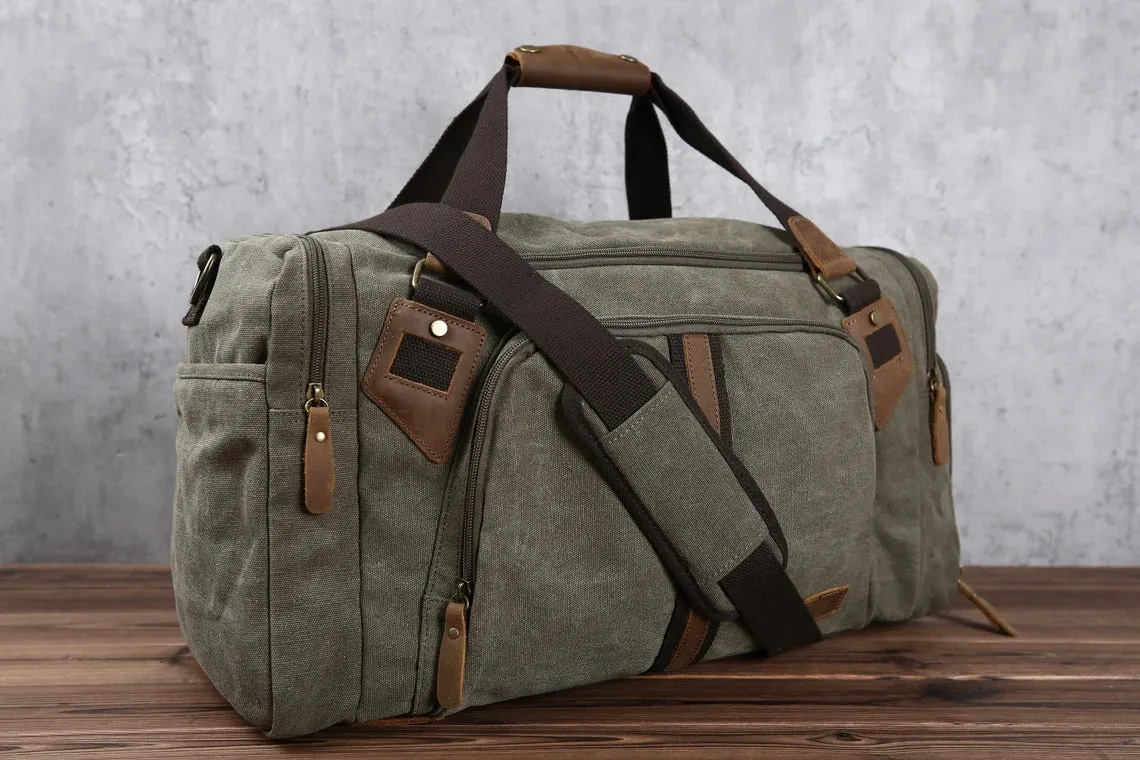 Monogrammed Duffle Bag, Personalized Mens Travel Bag, Weekend Luggage Bag