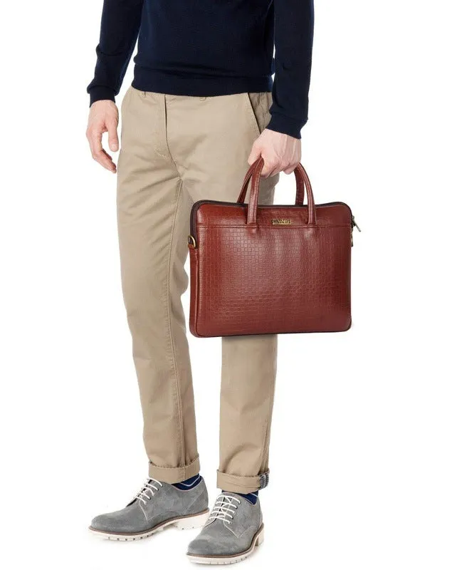 THE CLOWNFISH Declan Series Laptop Messenger Bag | 14-inch | Cinnamon | Unisex Design